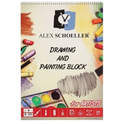Alex Schoeller - Alex Schoeller Drawing and Painting Block Dokulu Resim Defteri 220g 15 Yaprak 35x50cm