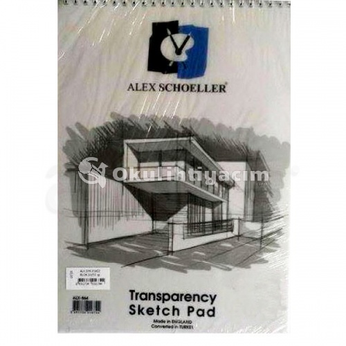 Alex Schoeller Transparency Spiralli Sketch Pad Aydınger-Eskiz Blok 50-55 g 35x50 cm 30 Yaprak ALX-1046