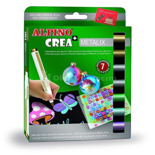 Alpino Crea Metalix Yaldızlı Keçeli Kalem 7 Renk