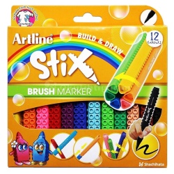 Artline - Artline Stix Brush Marker 12 Renk