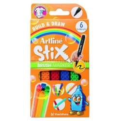 Artline - Artline Stix Brush Marker 6 Renk