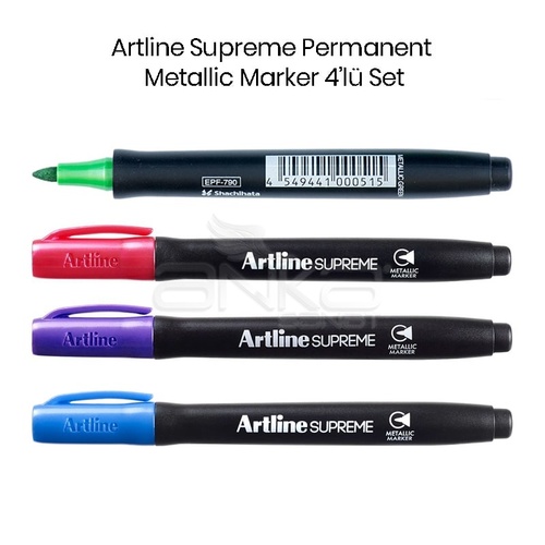 Artline Supreme Permanent Metallic Marker 4lü