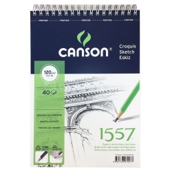 Canson - Canson 1557 Eskiz Defteri Spiralli 120g 40 Yaprak A4