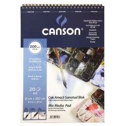 Canson - Canson Mix Media Spiralli Çizim Defteri 20 Sayfa A4