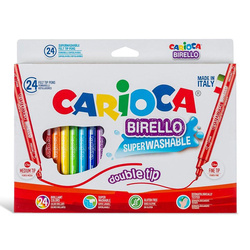 Carioca - Carioca Birello Süper Yıkabilir Çift Taraflı Keçeli Boya Kalemi 24lü 41521
