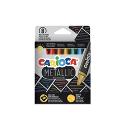 Carioca - Carioca Metallic Maxi Wax Crayons Yıkanabilir Pastel Boya 8li 43163