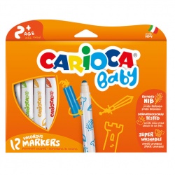 Carioca - Carioca Süper Baby Yıkanabilir Keçeli Boya Kalemi 12li 42814