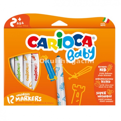 Carioca Süper Baby Yıkanabilir Keçeli Boya Kalemi 12li 42814