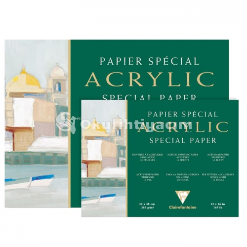 Clairefontaine Acrylic Special Paper Akrilik Blok Kısa Kenarı Yapışkanlı 360 g A3 10 Yaprak AP86309