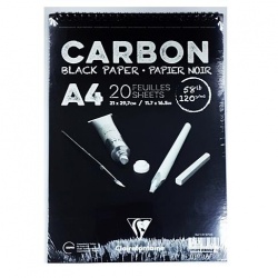 Clairefontaine - Clairefontaine Carbon Black Paper Üstten Spiralli A4 120 g 20 Yaprak CR97518