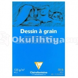 Clairefontaine Dessin a Grain İnce Dokulu Çizim Bloğu 125 gr A4 40 Yaprak - DG96684