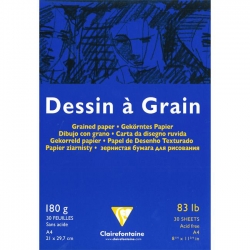 Clairefontaine - Clairefontaine Dessin a Grain İnce Dokulu Çizim Bloğu 180 gr A4 30 Yaprak - DG96624