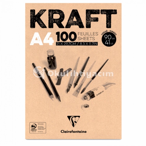 Clairefontaine Kraft Çizim Blok 90 g A4 100 Yaprak ET96306
