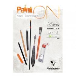 Clairefontaine - Clairefontaine Paint`On Multi-Techniques Karışık Teknik Blok 250 gr A5 40 Yaprak - PO96538