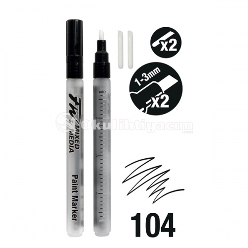 Daler Rowney FW Mixed Media Paint Marker Sets 104 1-3mm Kesik Uç (S)