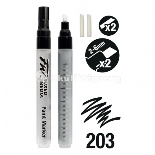 Daler Rowney FW Mixed Media Paint Marker Sets 203 2-6mm Kesik Uç (M)