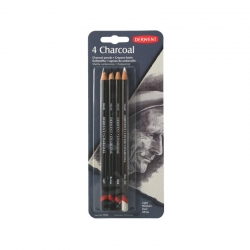 Derwent - Derwent Charcoal Pencils Füzen Kalem 4`lü Blister