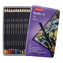 Derwent - Derwent Studio Colour Pencil 12`li Kuru Boya Kalemi