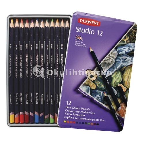 Derwent Studio Colour Pencil 12`li Kuru Boya Kalemi