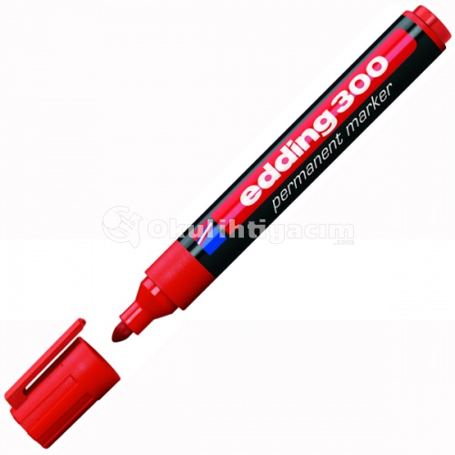 Edding 300 Permanent Markör Kalem Yuvarlak Uç 1,5-3 mm – Kırmızı