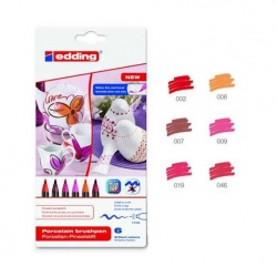 Edding - Edding Porselen Kalemi 6lı Set 4200 - Sıcak Renkler