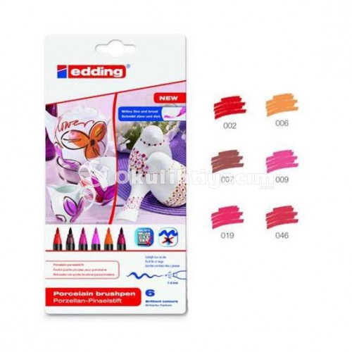Edding Porselen Kalemi 6lı Set 4200 - Sıcak Renkler
