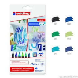 Edding - Edding Porselen Kalemi 6lı Set 4200 - Soğuk Renkler