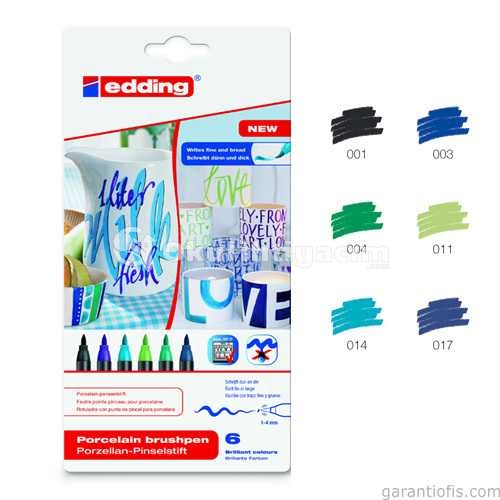 Edding Porselen Kalemi 6lı Set 4200 - Soğuk Renkler