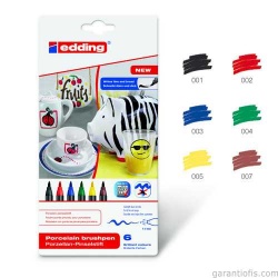 Edding - Edding Porselen Kalemi 6lı Set 4200 - Standart Renkler