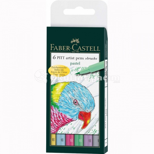 Faber Castell 6'lı Pitt Artist Pen Fırça Uçlu Çizim Kalemi Pastel