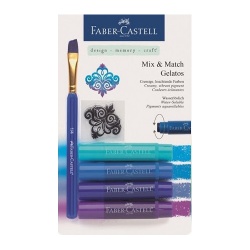 Faber Castell - Faber-Castell Gelatos Mum Boya Mavi Tonları 4 Renk 12 18 03