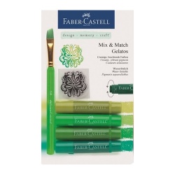Faber Castell - Faber-Castell Gelatos Mum Boya Yeşil Tonları 4 Renk