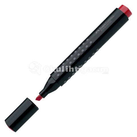 Faber-Castell Grip Permanent Markör Kesik Uç Kırmızı