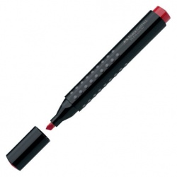 Faber Castell - Faber-Castell Grip Permanent Markör Kesik Uç Kırmızı