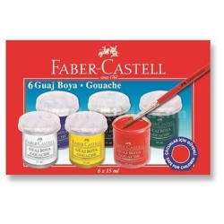 Faber Castell - Faber Castell Guaj Boya Takımı 15ml 6 Renk 5170160400