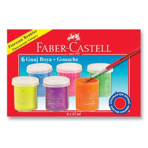 Faber Castell Neon Guaj Boya Takımı 15ml 6 Renk 5170160403