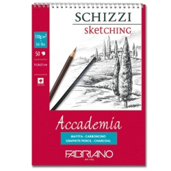 Fabriano - Fabriano Accademia Sketching Eskiz Defteri Spiralli A5 14,8x21 cm 120 gr 50 Yaprak - 44121421