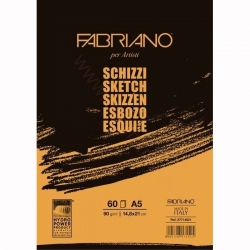 Fabriano - Fabriano Schizzi Sketching Blok A5 90g 14,8x21cm 60 Yaprak 56614821