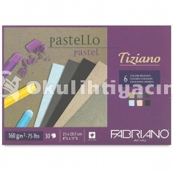 Fabriano Tiziano Pastel Blok 6 Flecked Colors 160 gr 29,7x42 cm 24 Yaprak - 46229742