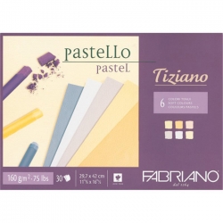 Fabriano - Fabriano Tiziano Pastel Blok 6 Soft Colors 160 gr 29,7x42 cm 30 Yaprak - 46029742