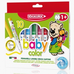 Fibracolor - Fibracolor Baby Color Keçeli Kalem Seti 10 Renk