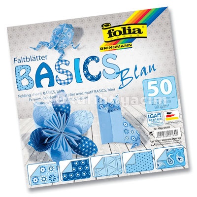 Folia Basics Katlanır Kağıt Mavi 20x20 cm – 464/2020