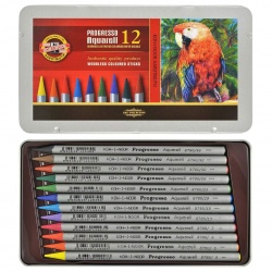 Koh-i-Noor - Koh-i-Noor Progresso Aquarell Woodless Coloured Pencil Set 12`li