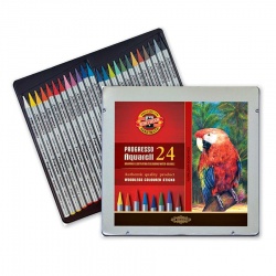 Koh-i-Noor - Koh-i-Noor Progresso Aquarell Woodless Coloured Pencil Set 24`lü