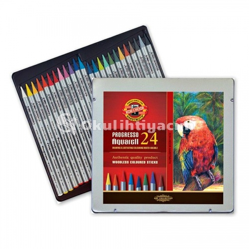 Koh-i-Noor Progresso Aquarell Woodless Coloured Pencil Set 24`lü