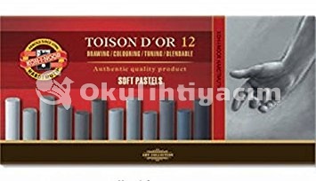 Koh-i-Noor Toison Dor Soft Pastel Boya 12li Gri Tonlar (8592G)