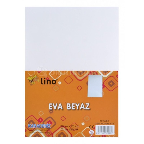 Lino Karadeniz Eva 50x70cm 2mm Beyaz 10lu RBE512