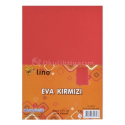 Lino Karadeniz - Lino Karadeniz Eva 50x70cm 2mm Kırmızı 10lu RBE508