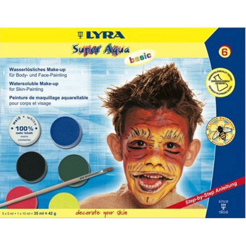 Lyra Super Aqua Basic Fırçalı Tablet Yüz Boyası 6 Renk