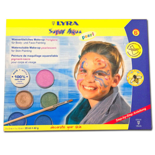 Lyra Super Aqua Pearl Fırçalı Tablet Yüz Boyası 6 Renk